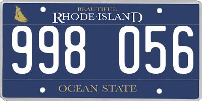 RI license plate 998056