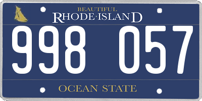 RI license plate 998057