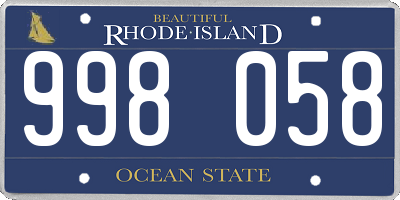 RI license plate 998058