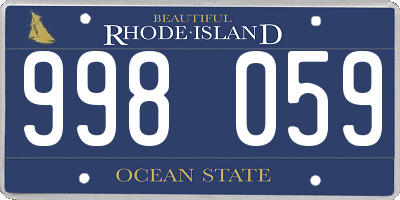 RI license plate 998059