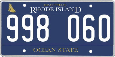 RI license plate 998060