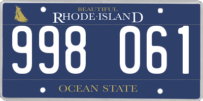 RI license plate 998061