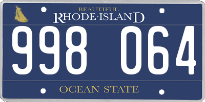 RI license plate 998064