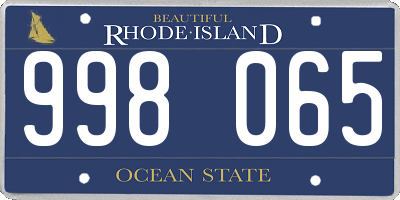 RI license plate 998065