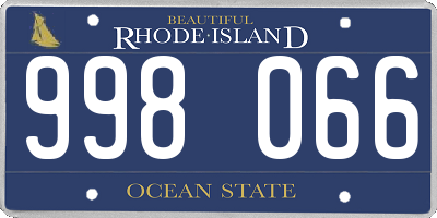 RI license plate 998066