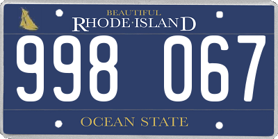 RI license plate 998067