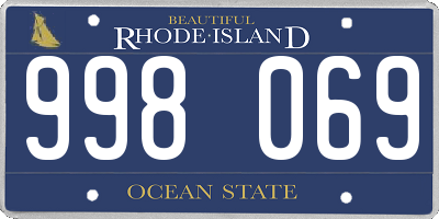 RI license plate 998069