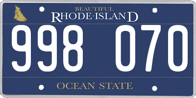 RI license plate 998070