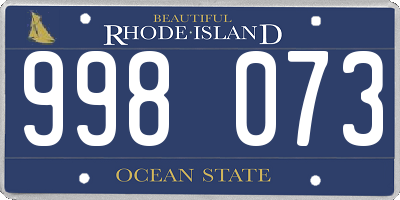 RI license plate 998073