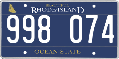 RI license plate 998074