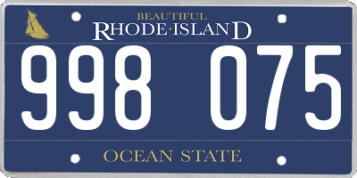 RI license plate 998075