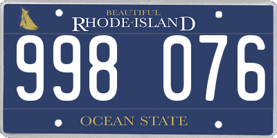 RI license plate 998076