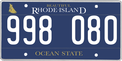 RI license plate 998080