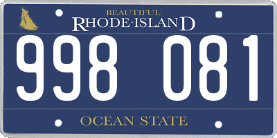 RI license plate 998081