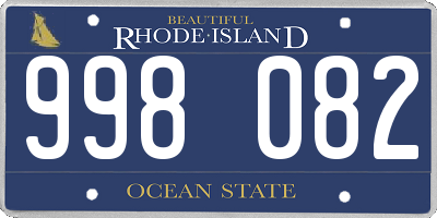 RI license plate 998082