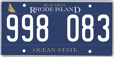 RI license plate 998083