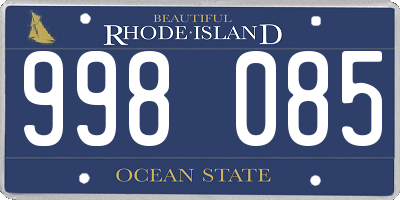 RI license plate 998085