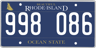 RI license plate 998086
