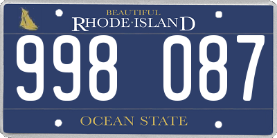 RI license plate 998087