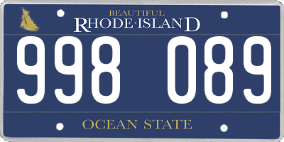 RI license plate 998089