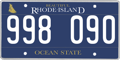 RI license plate 998090