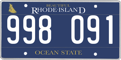 RI license plate 998091