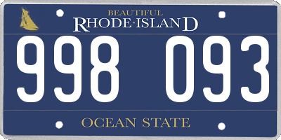 RI license plate 998093