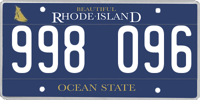 RI license plate 998096