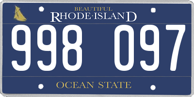 RI license plate 998097