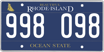 RI license plate 998098