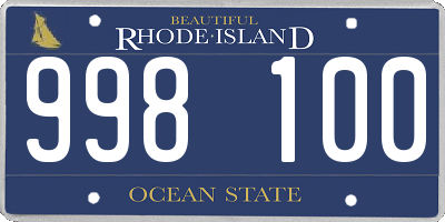 RI license plate 998100