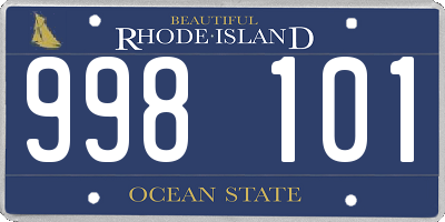 RI license plate 998101