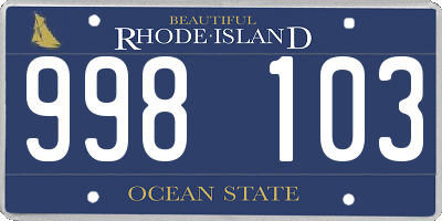 RI license plate 998103