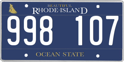 RI license plate 998107