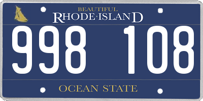 RI license plate 998108