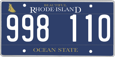 RI license plate 998110