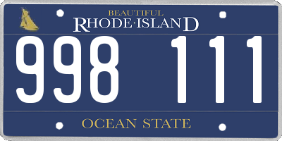 RI license plate 998111