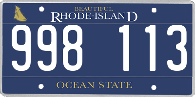 RI license plate 998113