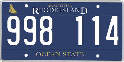 RI license plate 998114