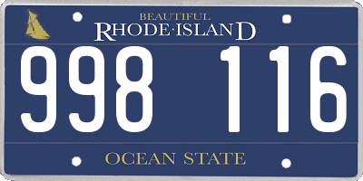 RI license plate 998116