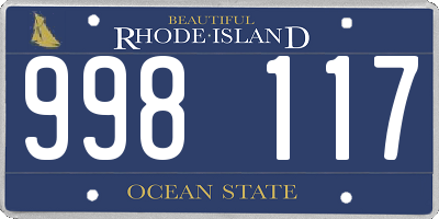 RI license plate 998117