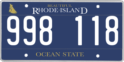 RI license plate 998118