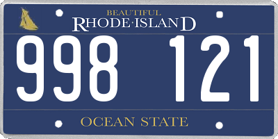 RI license plate 998121