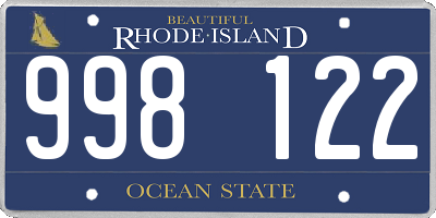 RI license plate 998122