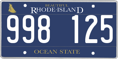 RI license plate 998125