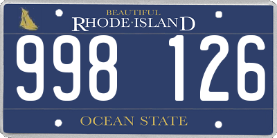 RI license plate 998126