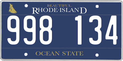 RI license plate 998134