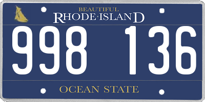 RI license plate 998136