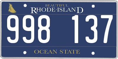 RI license plate 998137