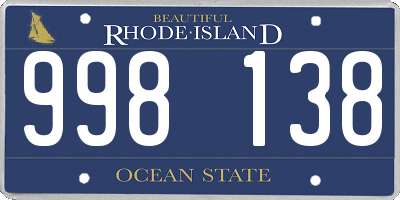 RI license plate 998138